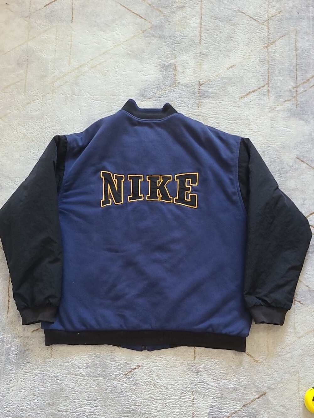 Vintage 90s Nike XL Varsity Jacket Huge Embroidered Spellout Bomber Quilted